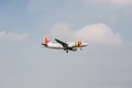 LONDON, ENGLAND - SEPTEMBER 27, 2017: TAP Air Portugal Airlines Airbus A319 CS-TTC landing in London Heathrow International Airpor Royalty Free Stock Photo