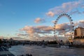 London, England - September 21, 2018: View of London Eye at sunset London Eye is a famous tourist attraction Royalty Free Stock Photo