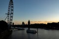 London, England - September 21, 2018: View of London Eye at sunset London Eye is a famous tourist attraction Royalty Free Stock Photo