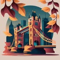 London, England Travel and tourism concept Flat stylish vector illustration Royalty Free Stock Photo