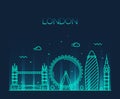 London England Trendy illustration line art style