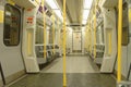 London, england: tube train interior. modern