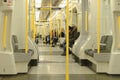 London, england: tube train interior. modern Royalty Free Stock Photo