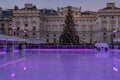 London, England, UK - December 29, 2016: Ice-skating rink ready