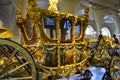 LONDON, England UK - February 15, 2016 : Royal Mews London. The Gold State Coach Royalty Free Stock Photo