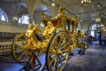 LONDON, England UK - February 15, 2016 : Royal Mews London. The Gold State Coach Royalty Free Stock Photo