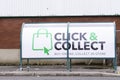 London, England / UK - February 28th 2020: Click and collect online internet supermarket shopping pick up point
