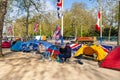 People camping for King Charles the third coronation in London, England, UK
