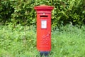 London, England / UK - May 19th 2019: Royal Mail red pillar box preserved and still in use Royalty Free Stock Photo