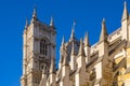 London, United Kingdom - Gothic tower of the royal Westminster Abbey, formally Collegiate Church of St. Peter at Westminster at Royalty Free Stock Photo