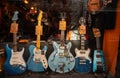 Upscale guitar shops on Denmark Street in London offering guitars and repair services in London