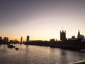 London, England - View of the Houses of Parliament, Big Ben, and Palace of Westminster at sunset Royalty Free Stock Photo