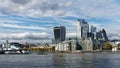 London, England, viewed from the south side of the river Thames Royalty Free Stock Photo