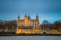 London, England - The famous Tower of London at dusk