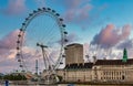 London Ferris Wheel Against Dusk Sky