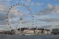 The London Eye on the banks of the River Thames in central London Royalty Free Stock Photo