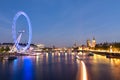 London Eye And Big Ben On The Banks Of Thames River At Twilight Royalty Free Stock Photo
