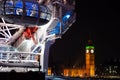 London Eye and Big Ben by night Royalty Free Stock Photo