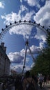 London eye cloudy blue sky Royalty Free Stock Photo