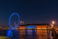 London Eye and County Hall at night Royalty Free Stock Photo