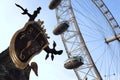 London eye and Dali sculpture