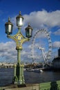 The London Eye ferris wheel on the South Bank of River Thames aka Millennium Wheel. Royalty Free Stock Photo