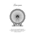 London Eye, Ferris wheel vector line icon, sign