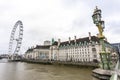 The London Eye is a giant Ferris wheel on the South Bank of the River Thames in London. The structure is 443 feet 135 m tall an