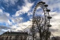 The London Eye is a giant Ferris wheel on the South Bank of the River Thames in London. The structure is 443 feet 135 m tall an