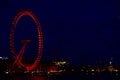 The London eye at night Royalty Free Stock Photo