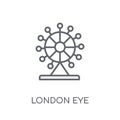 London eye linear icon. Modern outline London eye logo concept o