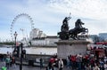 The London Eye, or the Millennium Wheel, is a cantilevered observation wheel on the South Bank of the River Thames