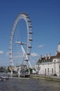 Cantilevered observation wheel on the South Bank of the River Thames in London Royalty Free Stock Photo