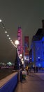 London eye night bridge England