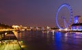 London Eye night scene Royalty Free Stock Photo