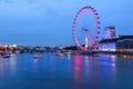 London eye, night view and city photography River Thames Royalty Free Stock Photo