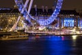 London Eye night view Royalty Free Stock Photo