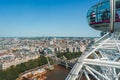 London Eye over Thames River in London. Royalty Free Stock Photo