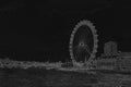 London Eye Pencil drawing of a London Eye on black background. P