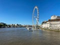 London Eye and River Thames, daytime view Royalty Free Stock Photo