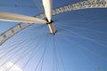 London Eye, South Bank, again blue sky, view from below