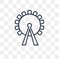 London eye vector icon isolated on transparent background, linear London eye transparency concept can be used web and mobile