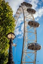 London Eye and vintage light pole