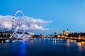 London Eye, Westminster Bridge and Big Ben Royalty Free Stock Photo