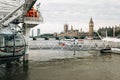 London eye, Westminster Bridge, Big Ben and Houses of Parliamen Royalty Free Stock Photo