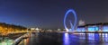 London Eye from Westminster bridge at night Royalty Free Stock Photo