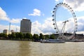 London Eye Wheal and Thames river