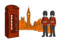 London famous icons sketches Royalty Free Stock Photo
