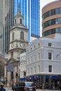 St Botolph-without-Bishopsgate, busy exterior set against modern offices LONDON, UNITED KINGDOM, Architect