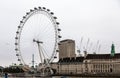 London Ferris Wheel Against Cloudy Sky